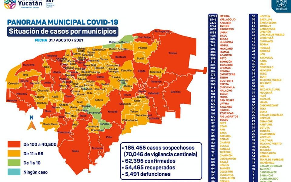 Agosto se despide con 426 muertes por Covid-19 en Yucatán
