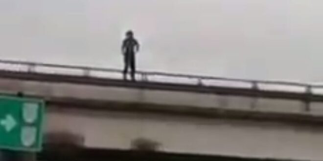 (VIDEO) Joven se arroja desde un puente del periférico de Mérida.