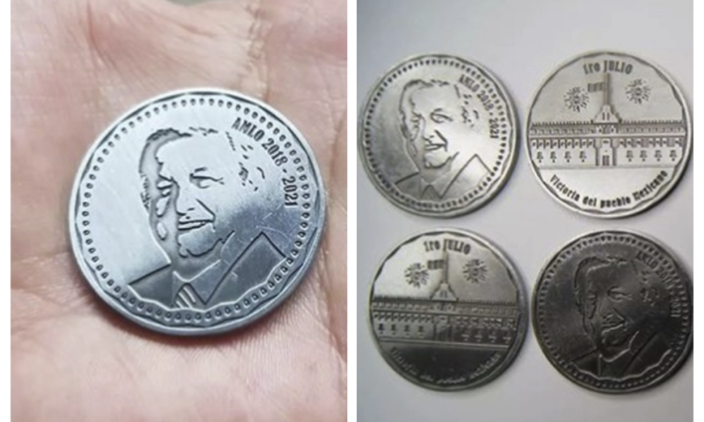 Acuñan monedas con la imagen del presidente