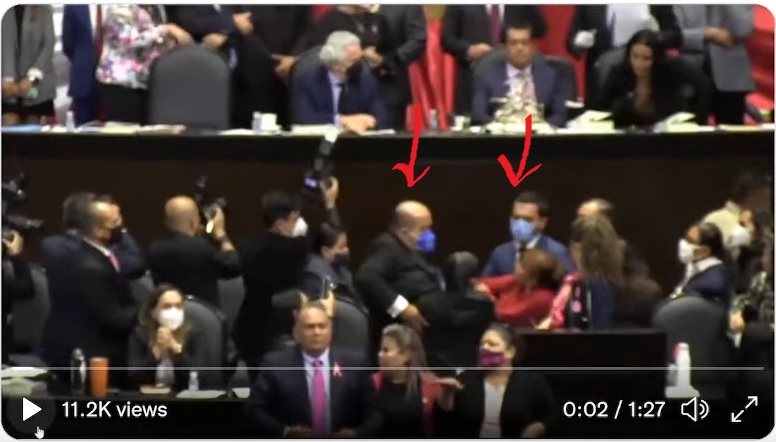 (VIDEO) Los diputados panistas Espadas y Elias Lixa iniciaron el conato en San Lazaro