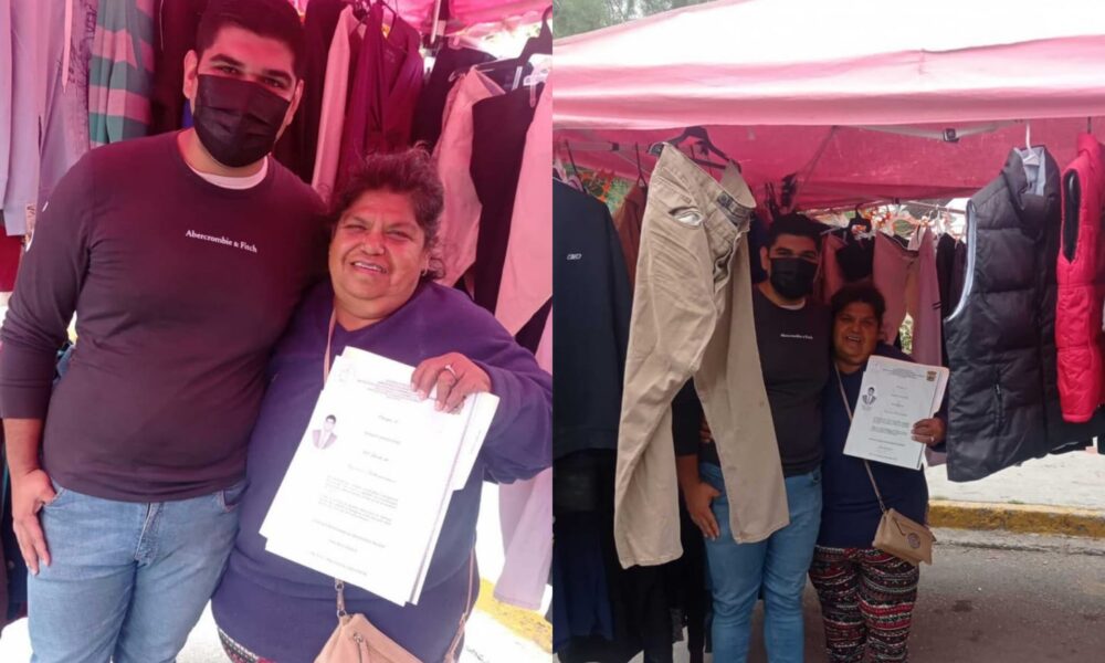 Joven presume su título universitario gracias al puesto de su mamá en un tianguis