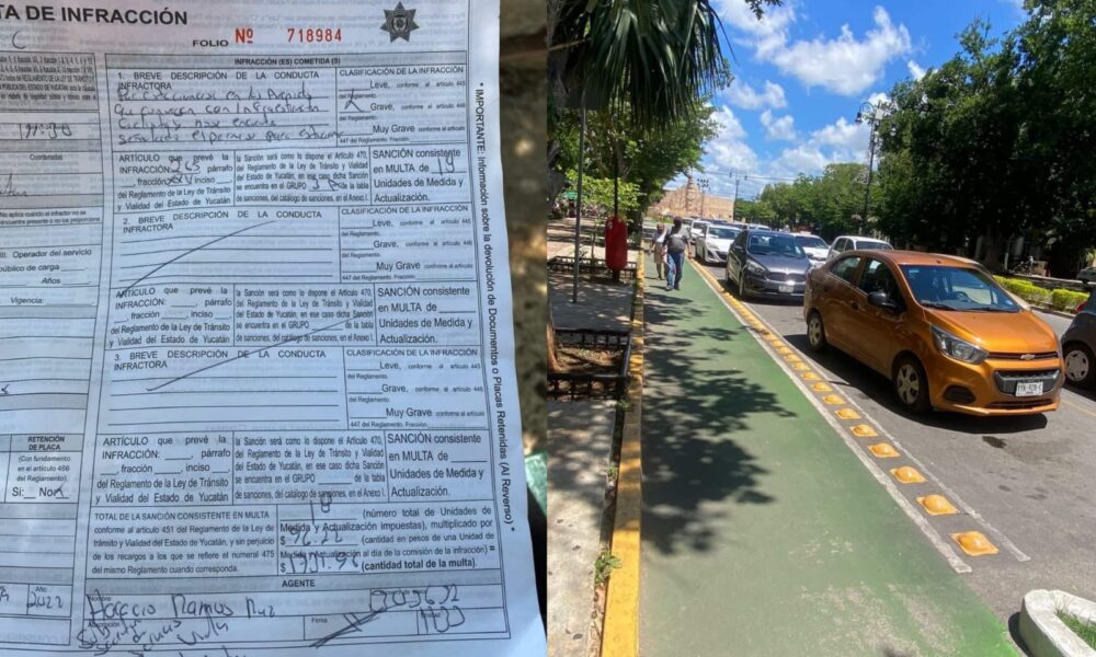 Ciudadano se queja de multa por estacionarse en Paseo de Montejo