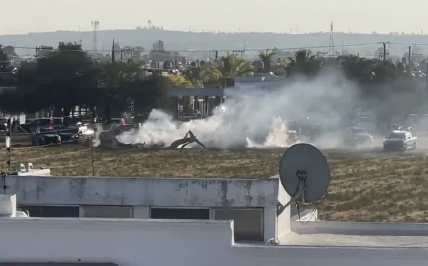 (VIDEO) Cae helicóptero de la Secretaría de Seguridad de Aguascalientes