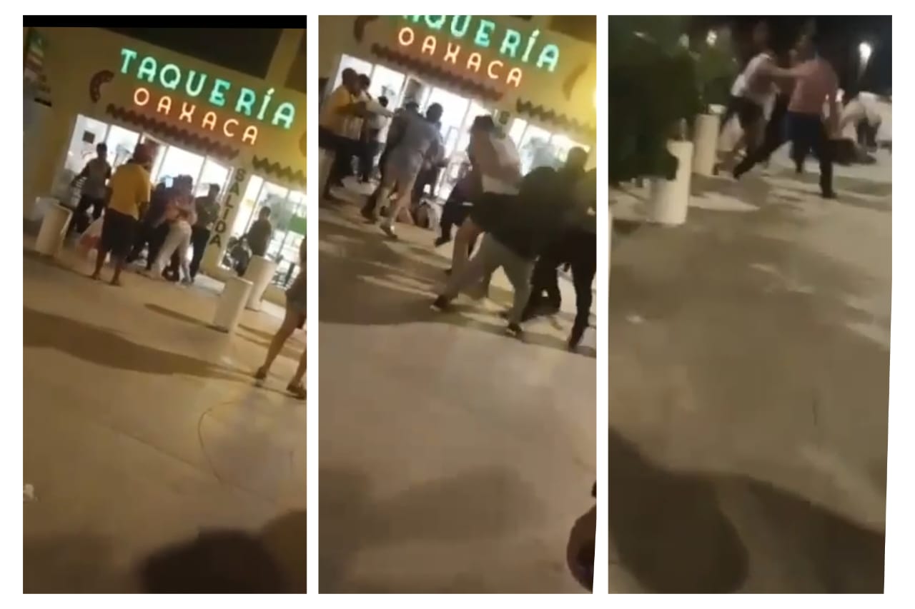 (VIDEO) Trifulca entre meseros y comensales en el puerto de Progreso