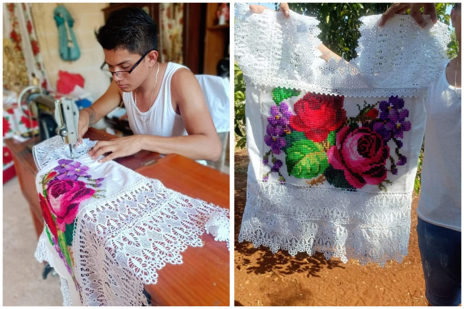 Viral: joven de yucateco borda hermoso regalo para su mamá por el 10 de mayo