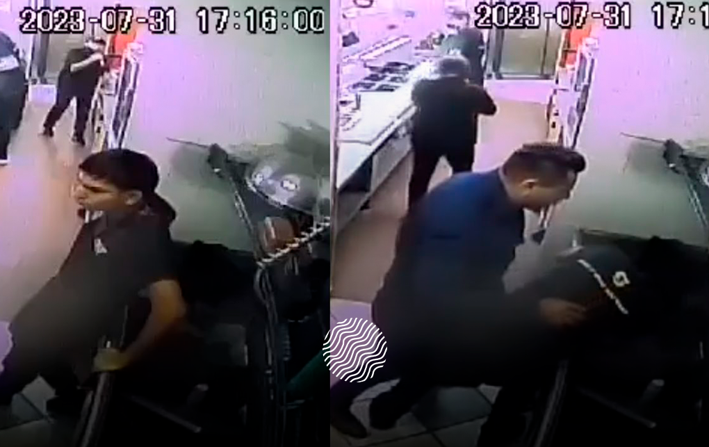 (VIDEO) Sujeto se lanza brutalmente contra trabajador de Subway en San Luis Potosí